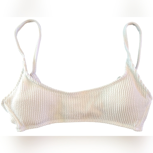 NB Swim Scrunchie Scoopneck Bikini Top Women's S White - Picture 1 of 9